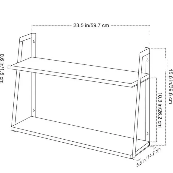 2 tier rustic wood sheves (weathered gray) - Picture 4 of 4